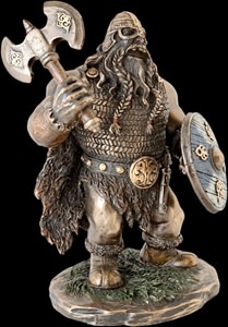 Detaljeret Sjov Viking statuette med økse og skæg, perfekt som gave
